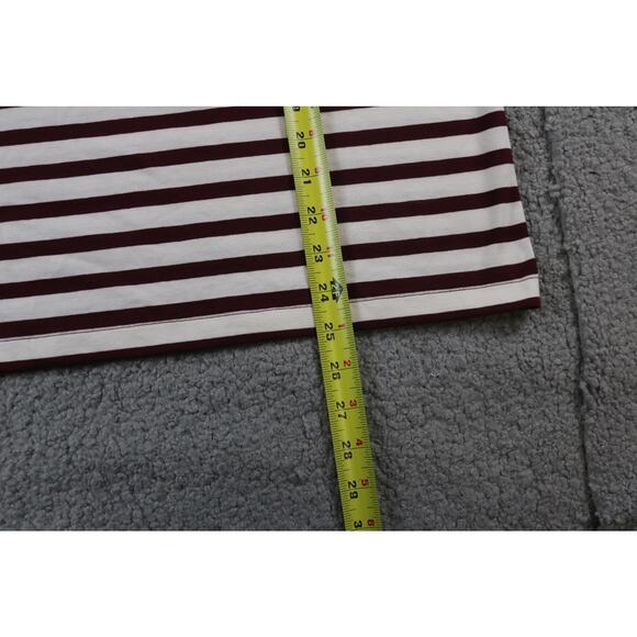 New Pact Organic Shirt Large Red Striped Cool Stretch Relaxed Blouse Top Sample - Picture 7 of 7